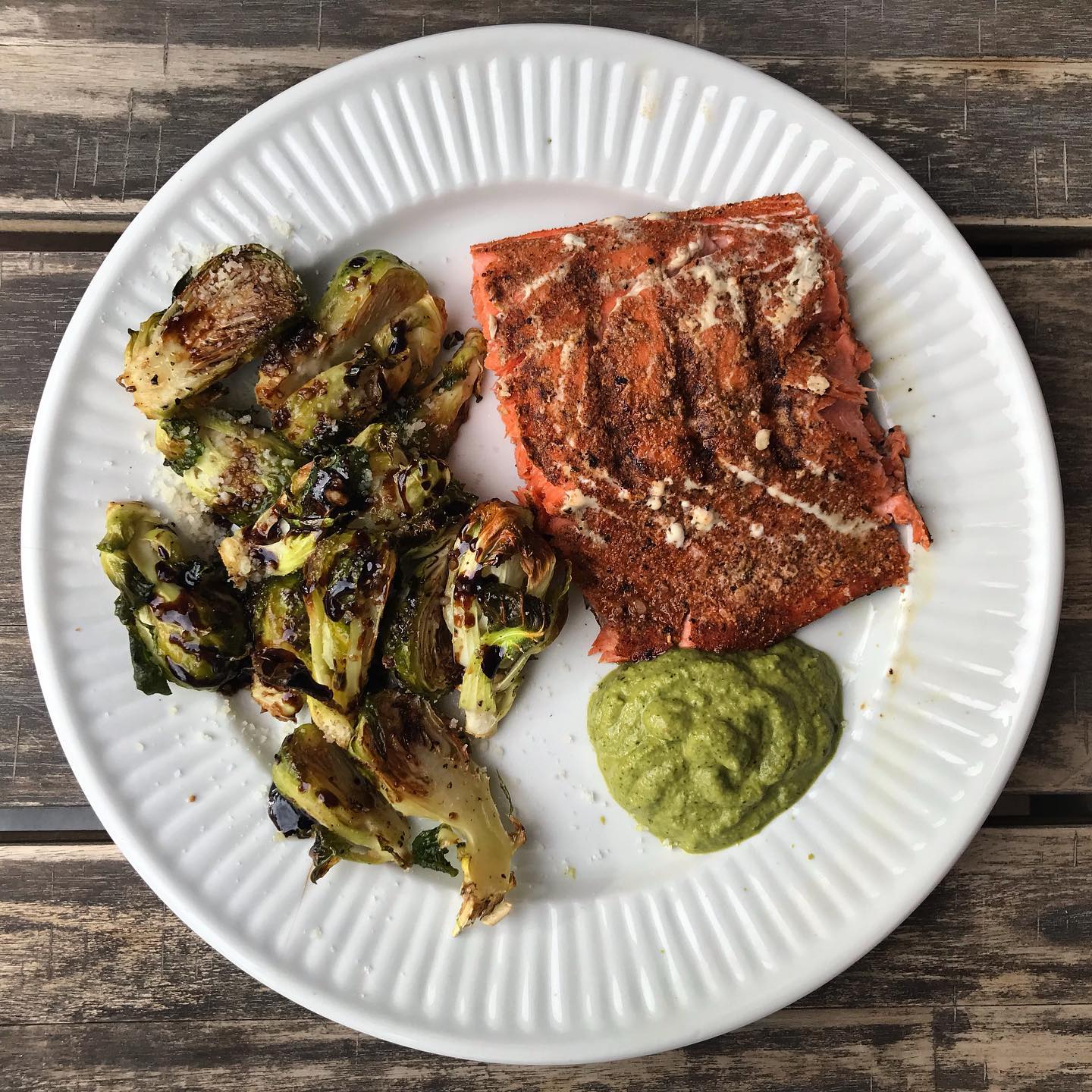 Ras El Hanout Grilled Salmon with Sauci Verde