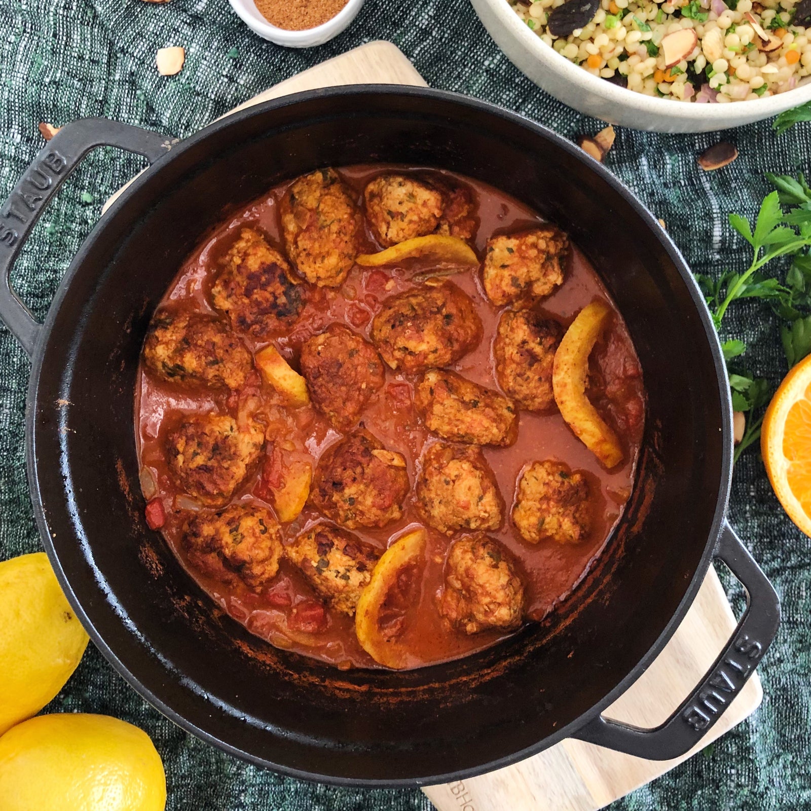 Ras El Hanout Stewed Meatballs