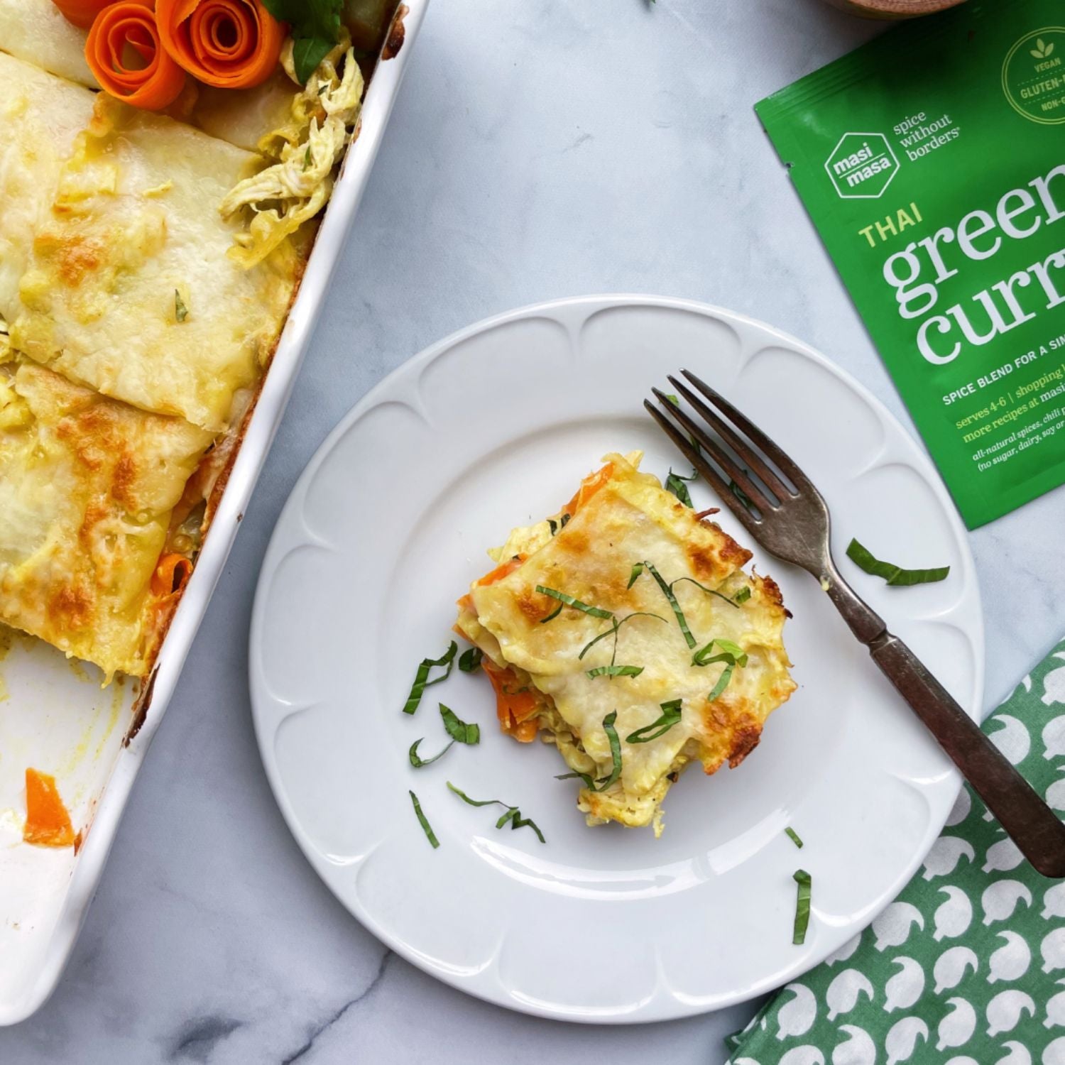 Thai Green Curry Lasagne (Vegan/Vegetarian)
