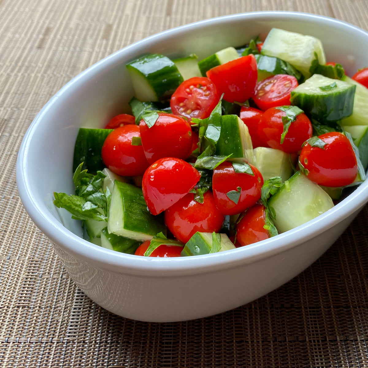 Tomato Cucumber Salad with Fresh Herbs