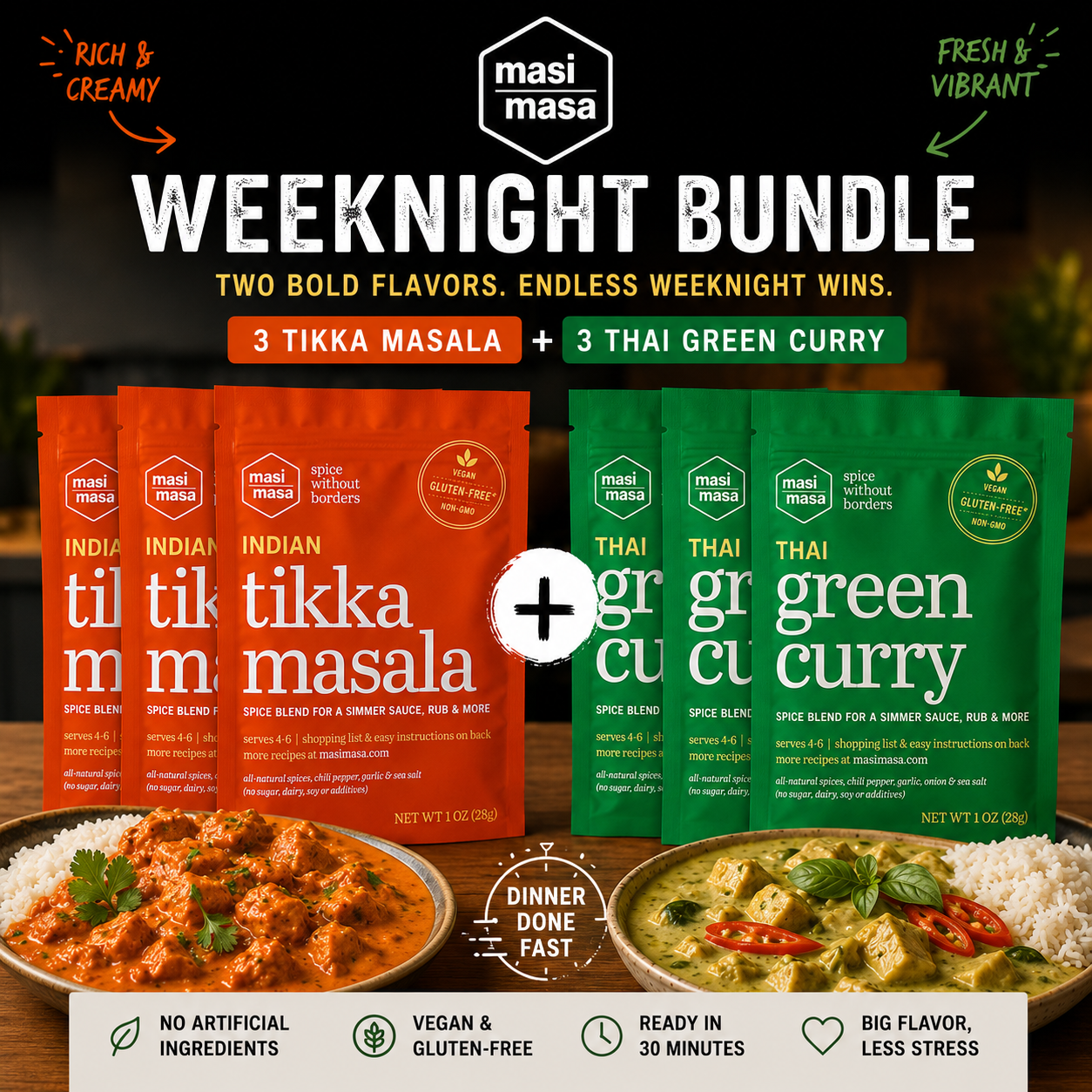 Weeknight Bundle (Tikka Masala & Thai Green Curry)
