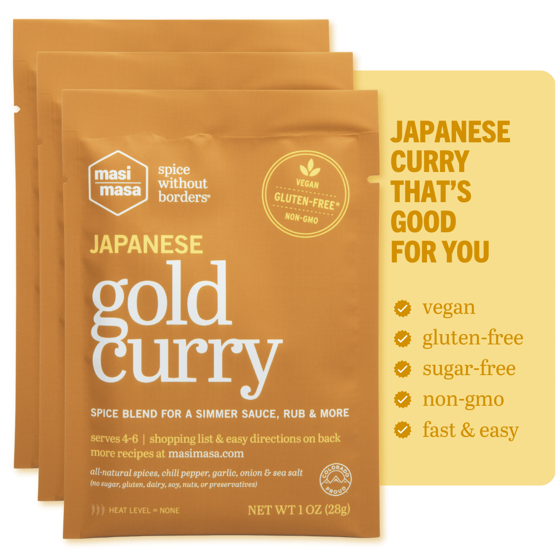 Japanese Golden Curry Spice Blend - Gluten-Free & Vegan, 3-Pack